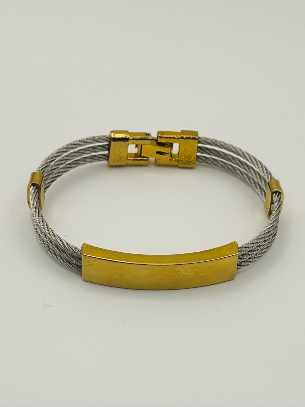 Unisex Two-Tone Stainless Steel & Gold Cable Bracelet - JD Studio